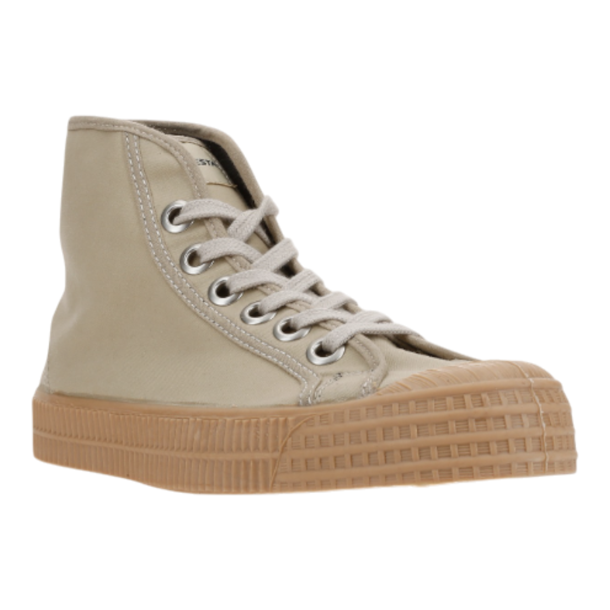 MILWORKS Novesta Star Dribble hi-top sneakers in sand wax cotton with a chunky natural rubber sole