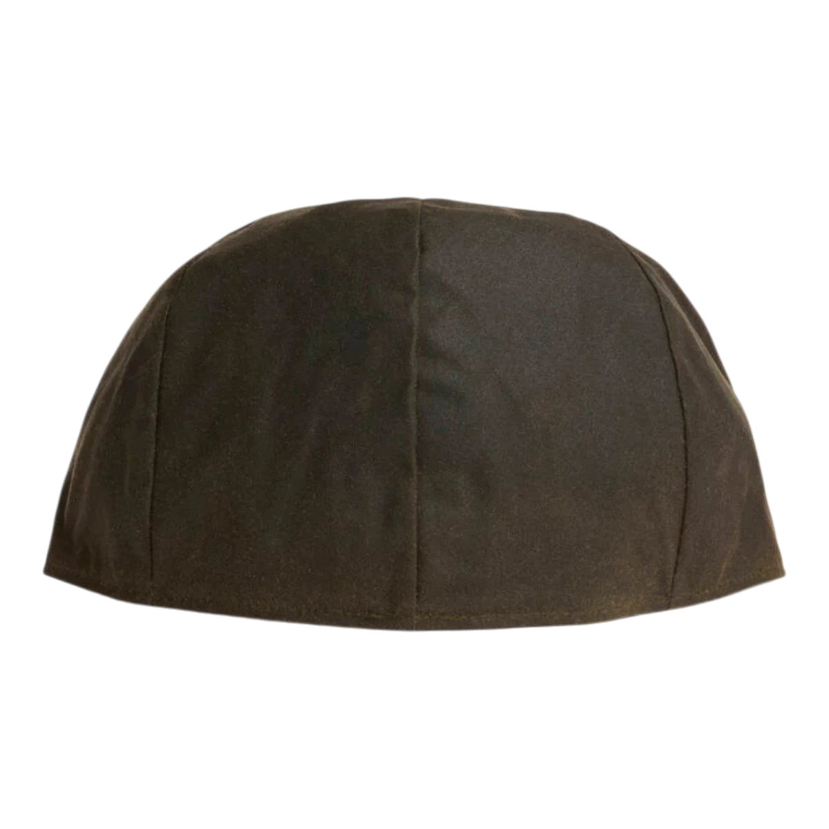 MILWORKS Barbour olive green waxed cotton flat cap with a traditional shape and water-resistant finish