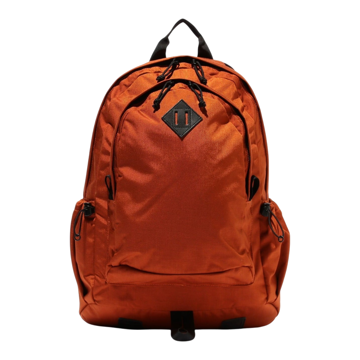 MILWORKS orange two-compartment daypack with a vintage 1970s design, featuring a front pocket and durable construction.