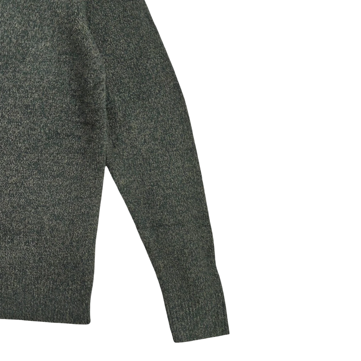 MILWORKS Crew Sweater in Pine Twist featuring a mid-weight cotton blend with a textured heathered green finish.