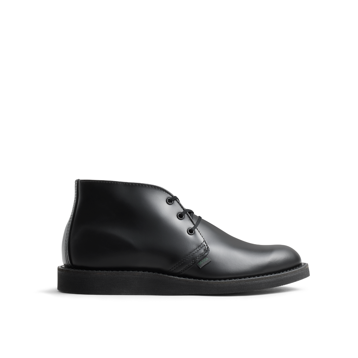 MILWORKS Red Wing Heritage Postman Chukka boots in black Chaparral leather with a black cushion crepe sole