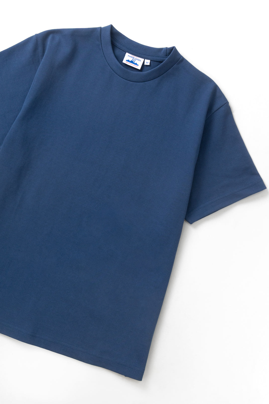 MILWORKS Power Goods royal blue heavyweight 10oz organic cotton t-shirt with a reinforced ribbed neckline.