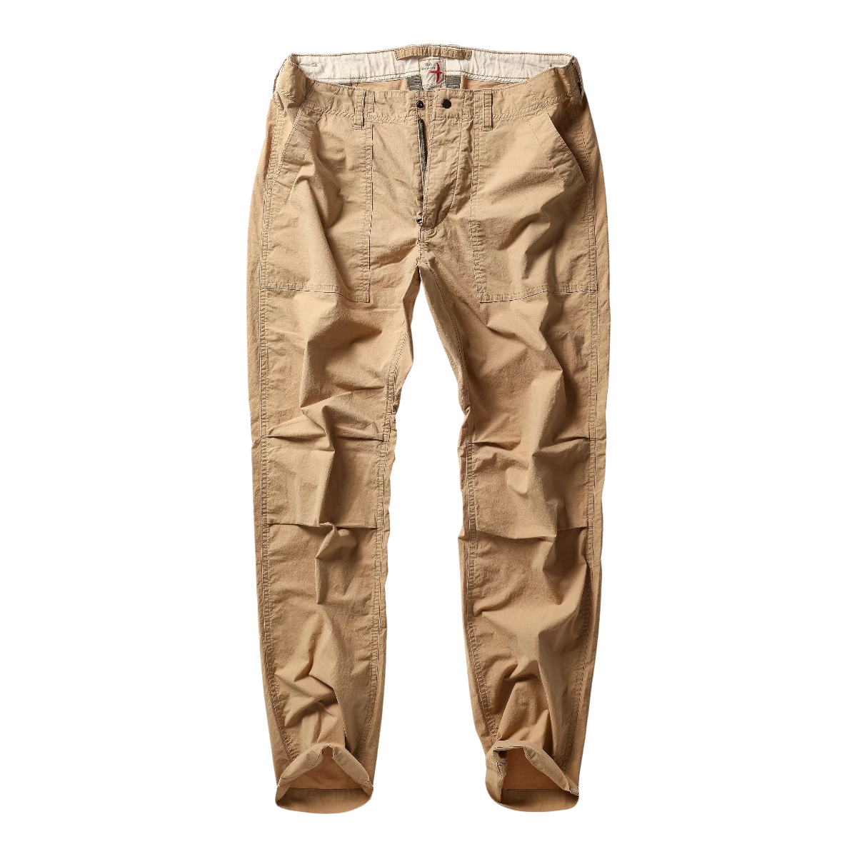 MILWORKs Relwen Suprfly Supply Pant in light camel cotton with multiple utility pockets and a relaxed fit.
