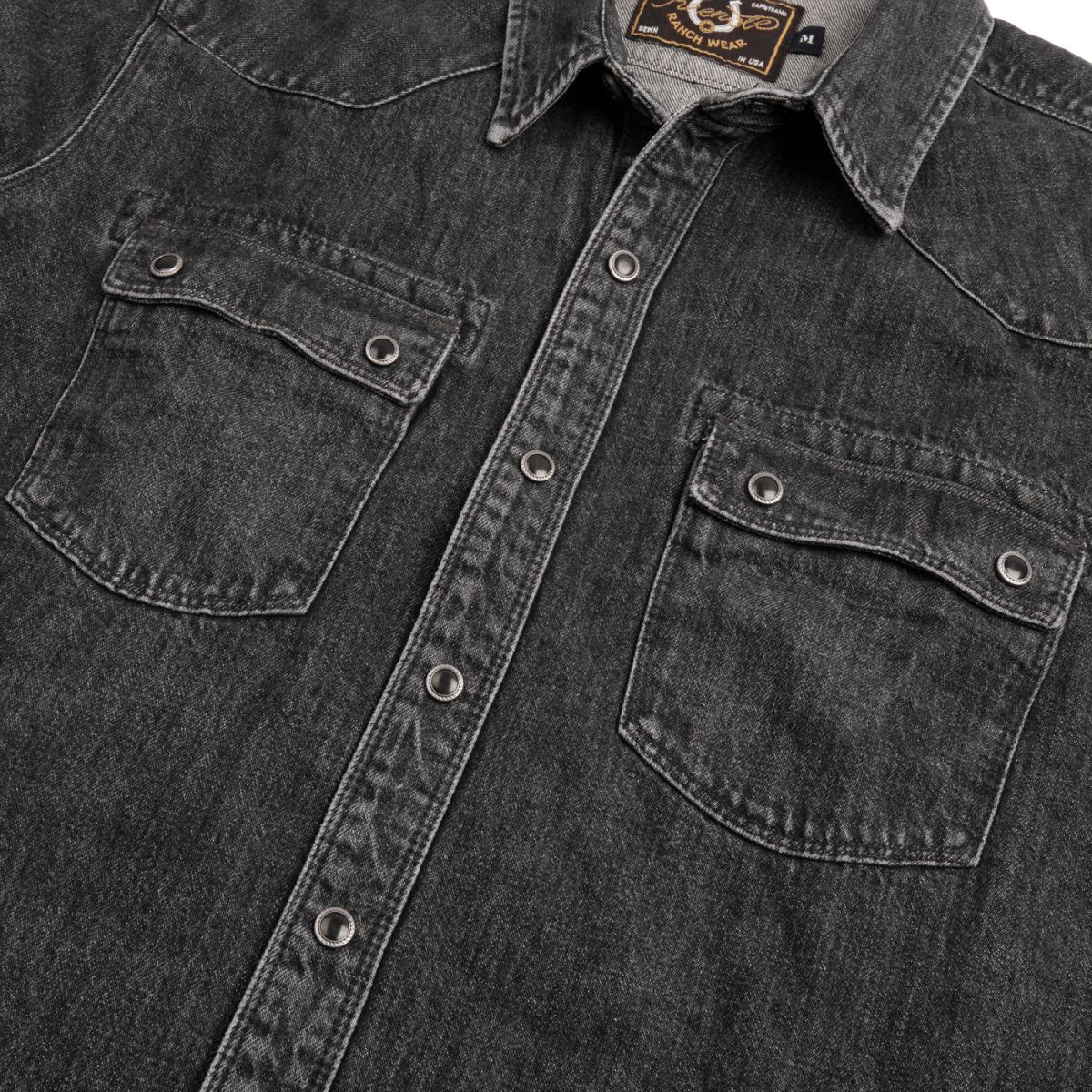 Modern Western 11oz Black Stone Washed Denim - Shirt