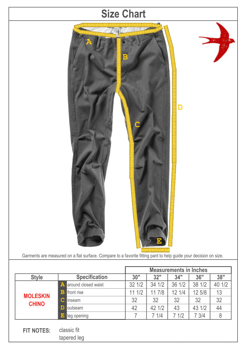 Moleskin Chino Charcoal Loden - Pant