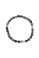 Moss Agate Stretch Beaded Bracelet