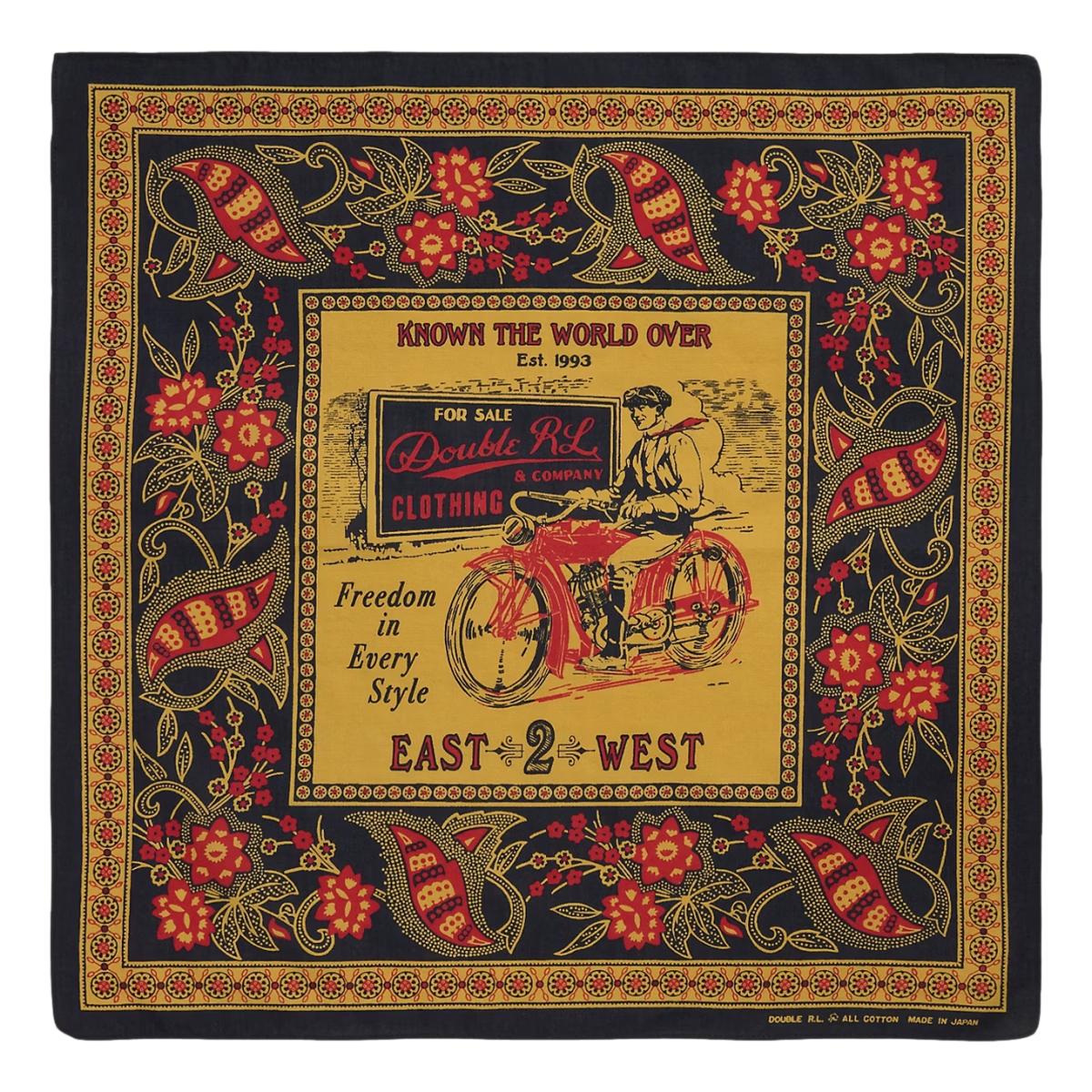 Motorcyclist-Print Cotton Bandanna - Bandanna