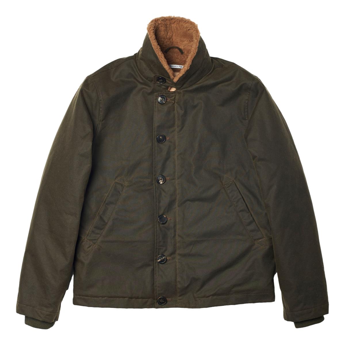 N-1 Deck Army Green Waxed Canvas Jacket - MILWORKS