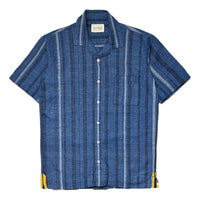 N°30 Cuban Short Sleeve Shirt Indigo Stripe - Short Sleeve