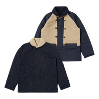 Navy Brushed Polytech Sherpa Reversible Mackinaw Jacket