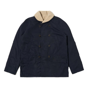 Navy Brushed Polytech Sherpa Reversible Mackinaw Jacket
