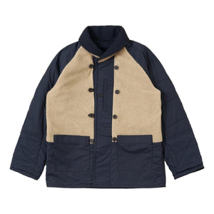 Navy Brushed Polytech Sherpa Reversible Mackinaw Jacket