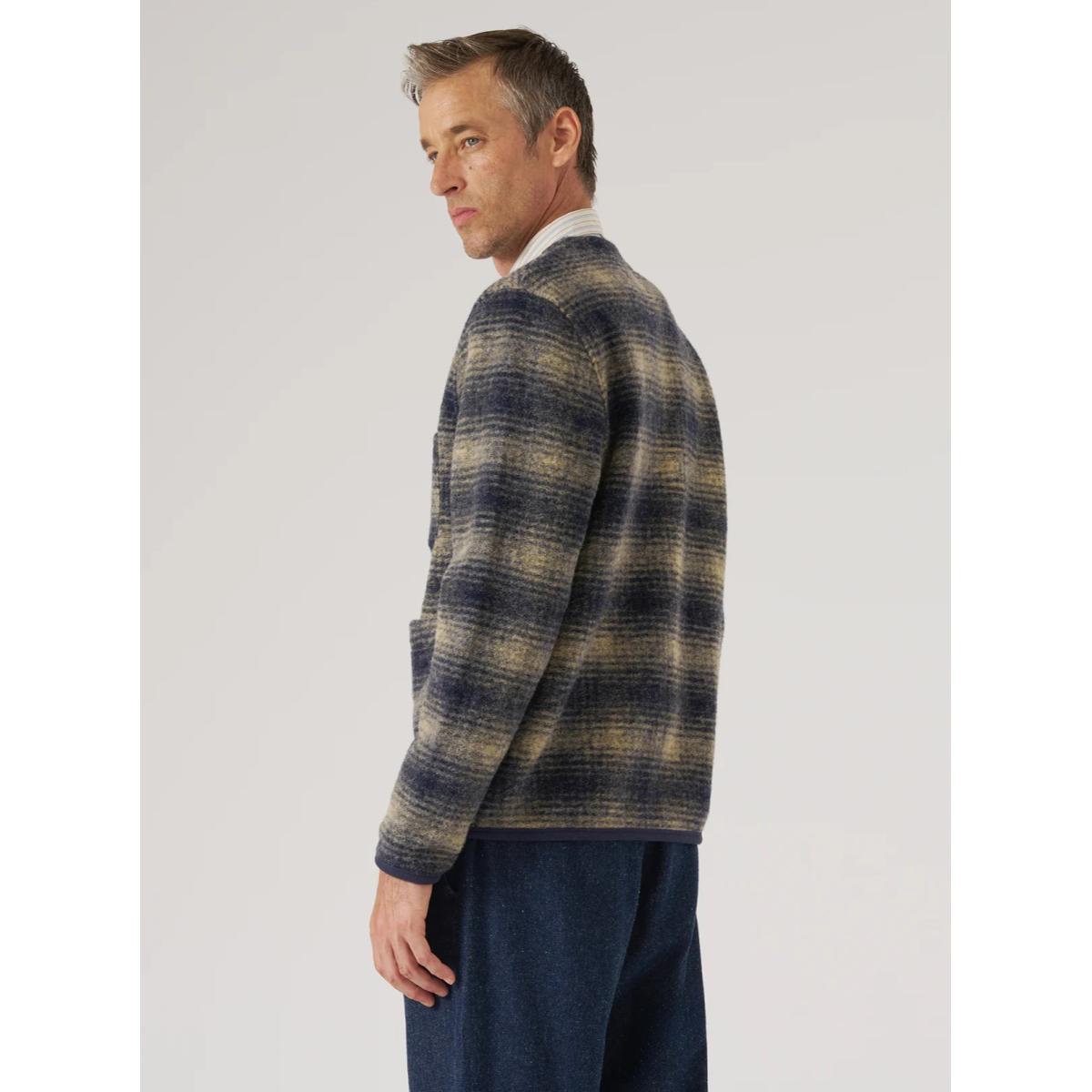 Navy Uist Fleece Cardigan - Cardigan