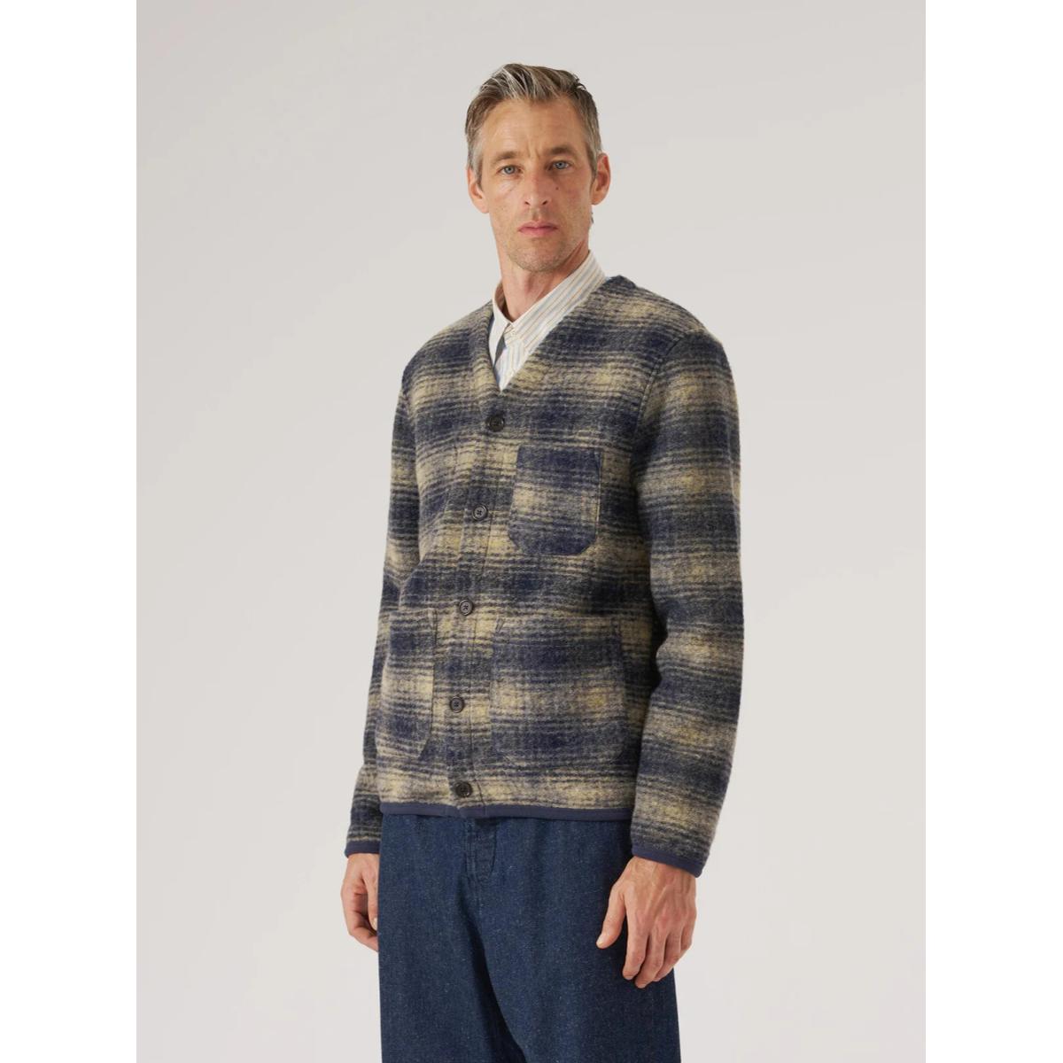 Navy Uist Fleece Cardigan - Cardigan