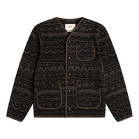 Neist Cardigan in Peat Black Knitted Fairisle - Cardigan