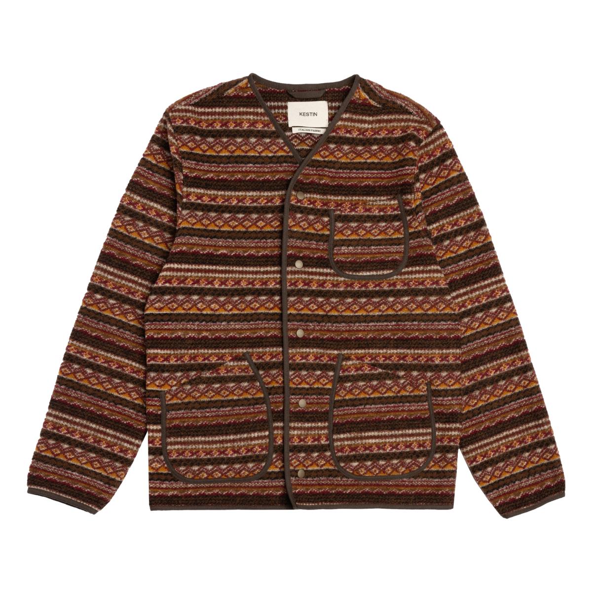 Neist Cardigan Umber Knitted Fairisle - Cardigan