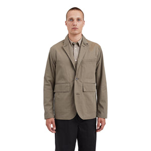 Nilas Fine Broken Twill Work Jacket Sediment Green - Blazer