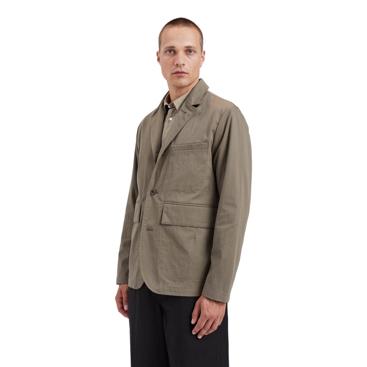 Nilas Fine Broken Twill Work Jacket Sediment Green - Blazer