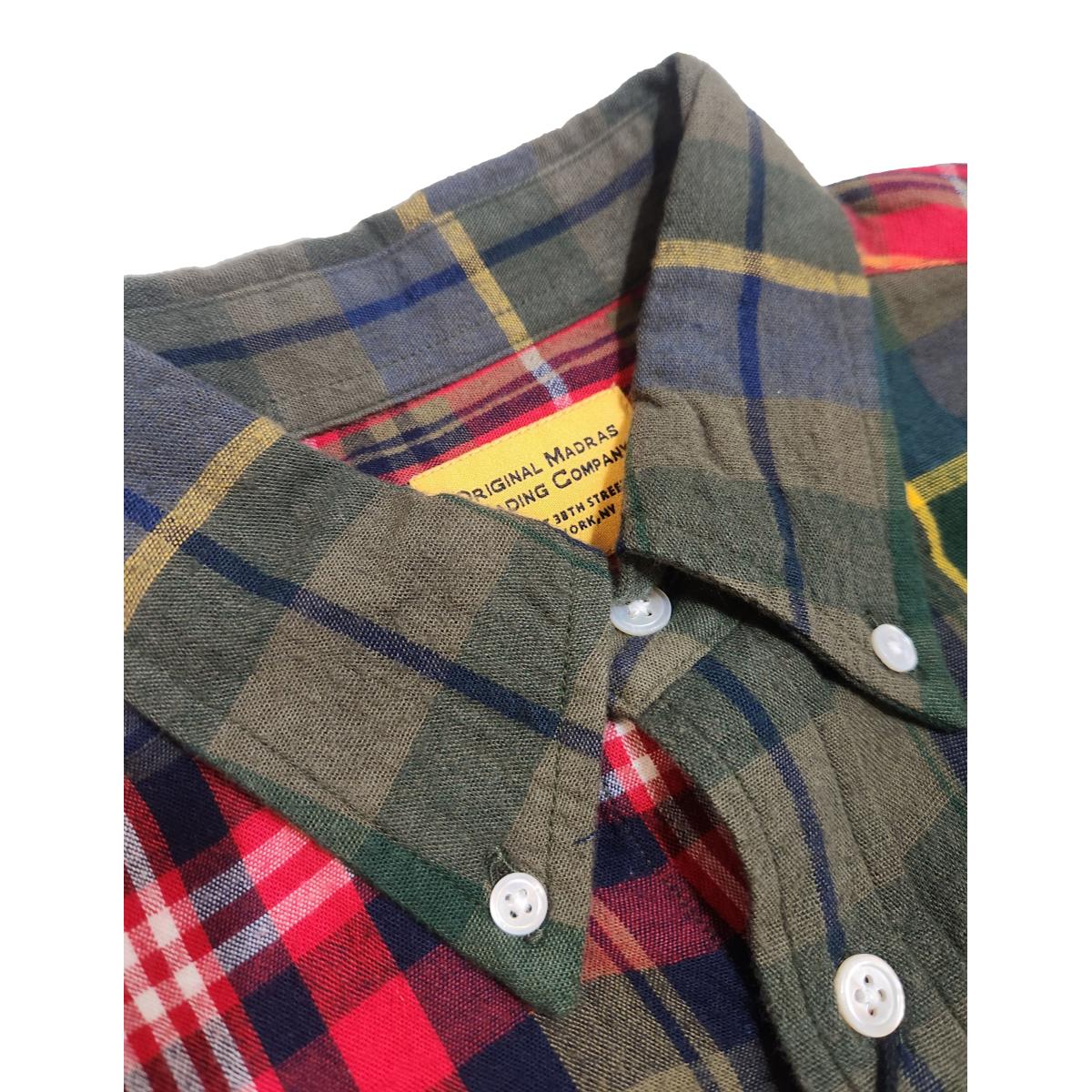 No103 Contrast Panel Button Down Patchwork Shirts