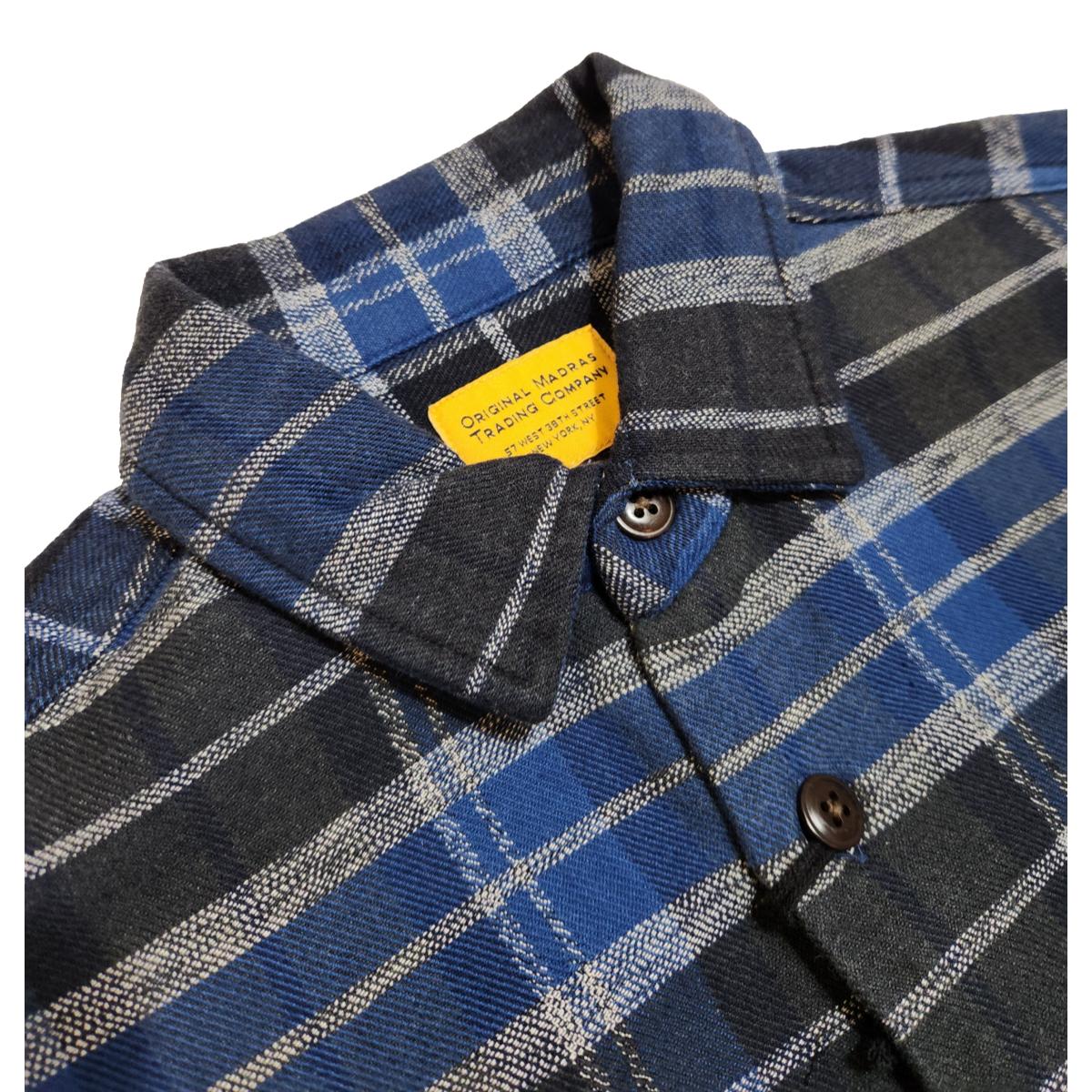 No111 Round Tail Over Shirt in Charcoal Blue Shirts