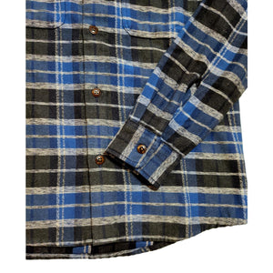 No111 Round Tail Over Shirt in Charcoal Blue Shirts