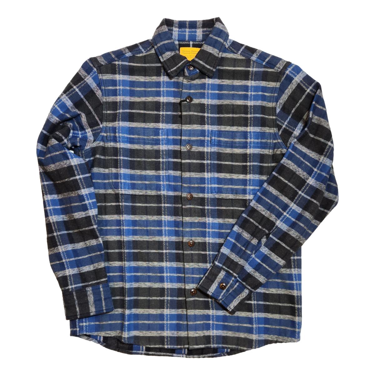 No111 Round Tail Over Shirt in Charcoal Blue Shirts