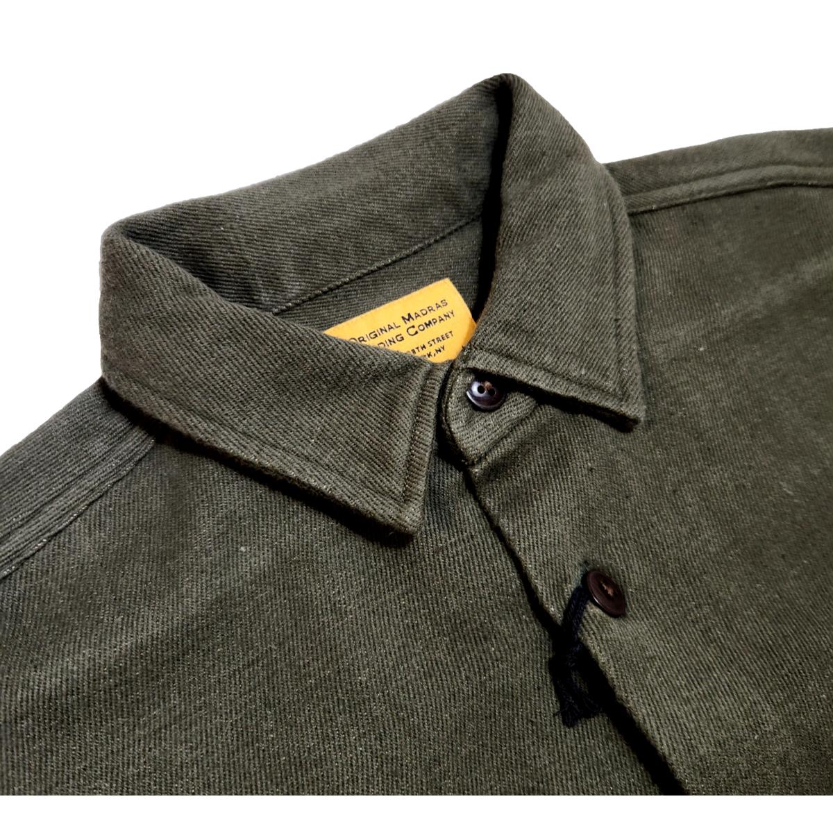 No111 Round Tail Over Shirt in Field Green Shirts