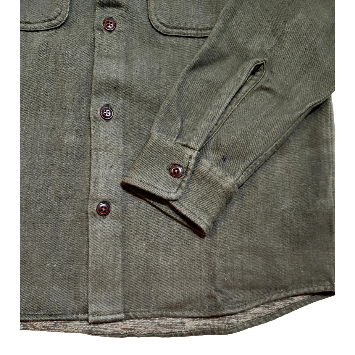 No111 Round Tail Over Shirt in Field Green Shirts