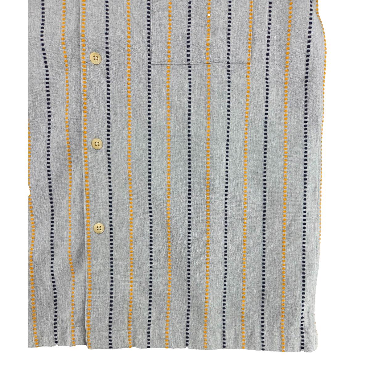 No153 Lax Camp Collar Blue Yellow Stripe - Shirts