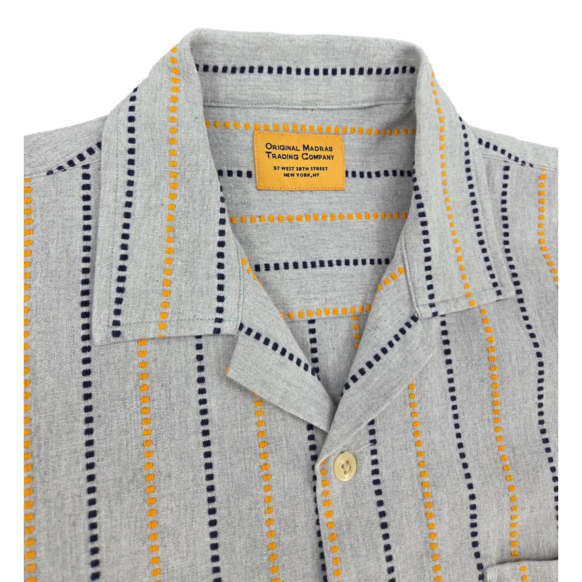 No153 Lax Camp Collar Blue Yellow Stripe - Shirts