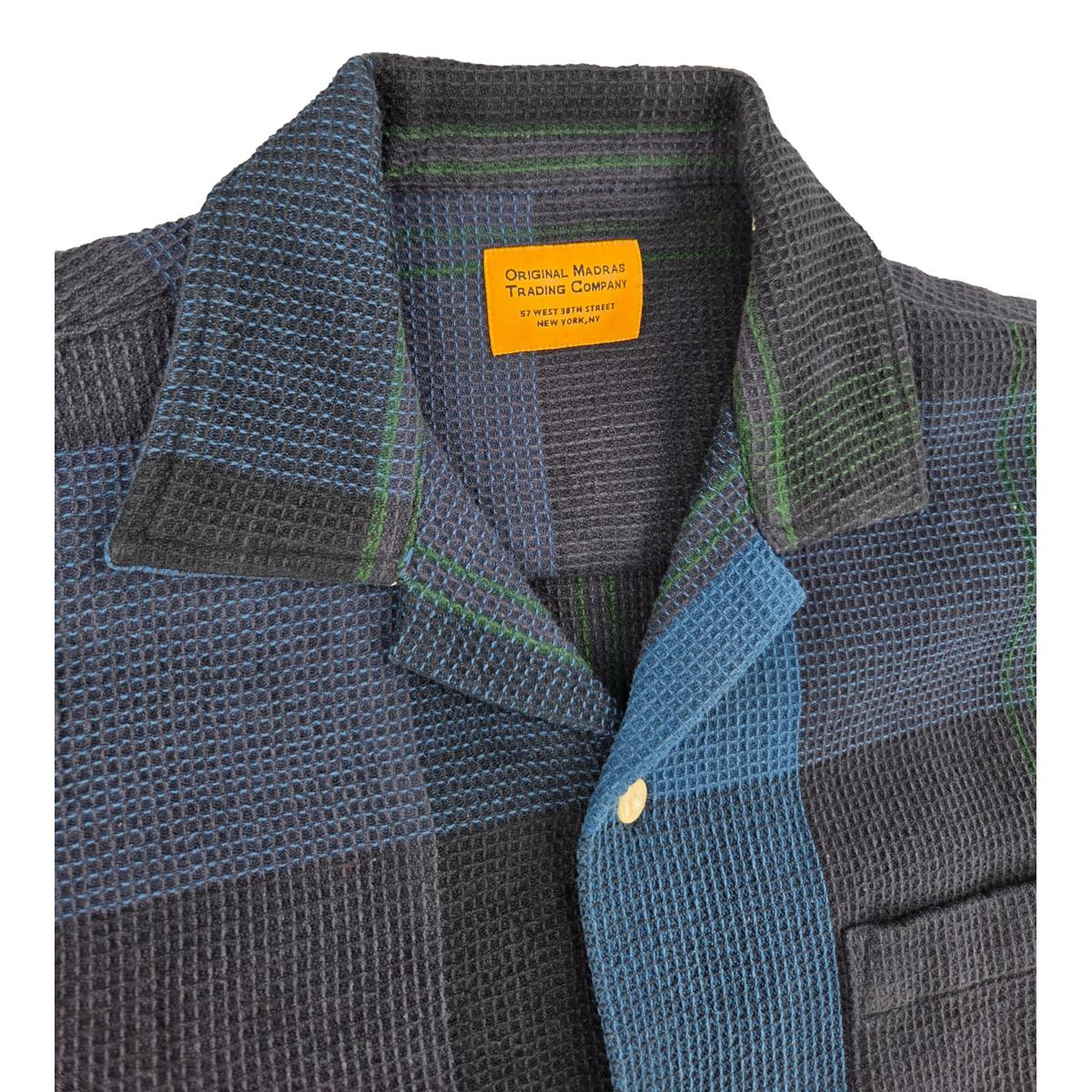 No153 Lax Camp Collar Indigo Check - Shirts