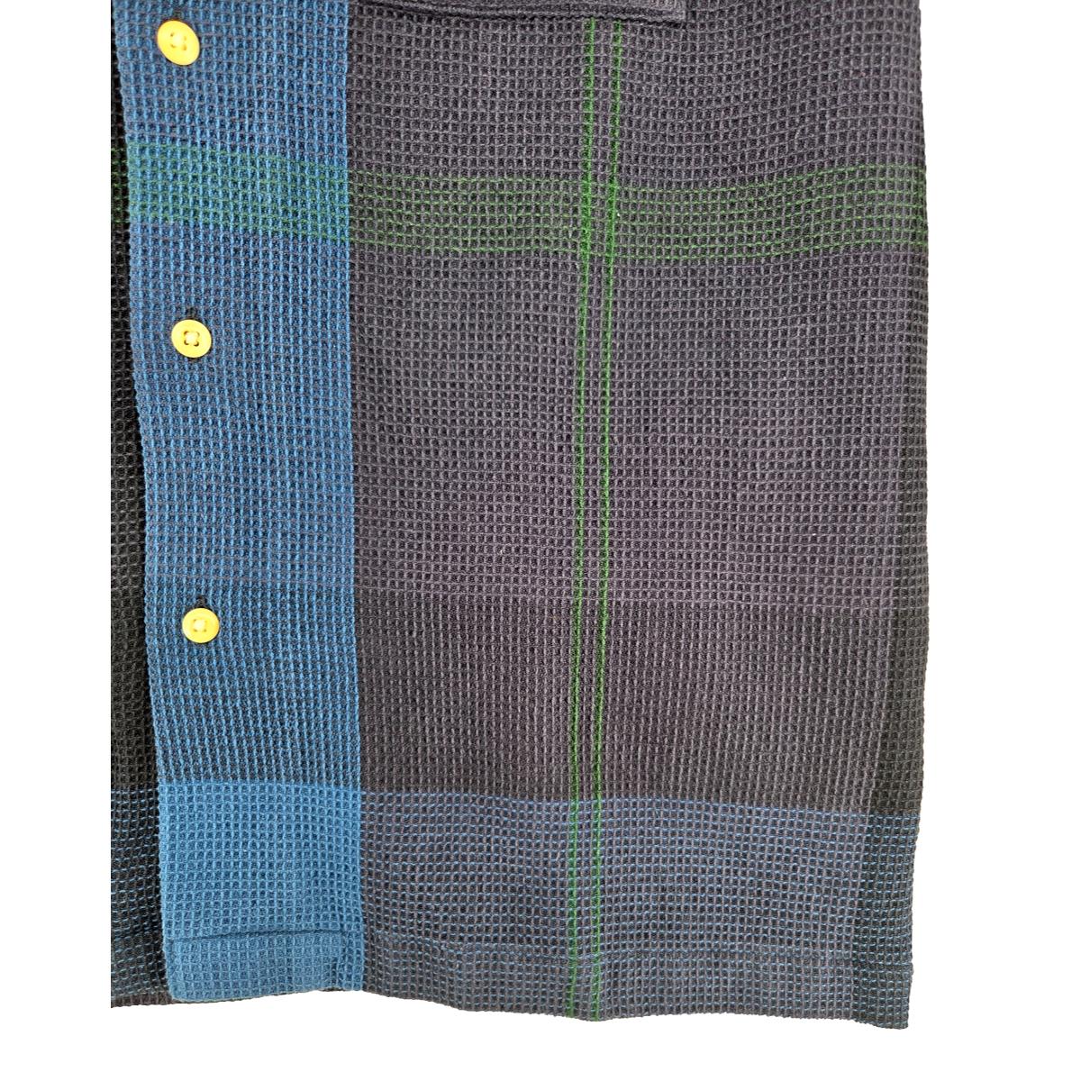 No153 Lax Camp Collar Indigo Check - Shirts