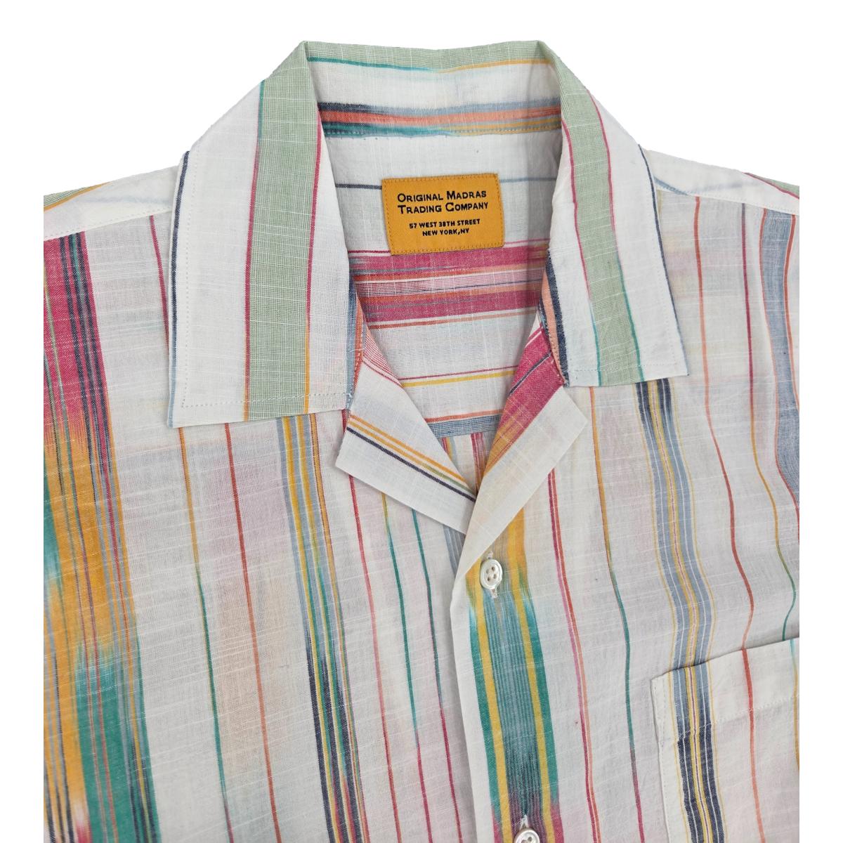 No30 Cuban Short Sleeve Shirt Multi Stripe - Shirts