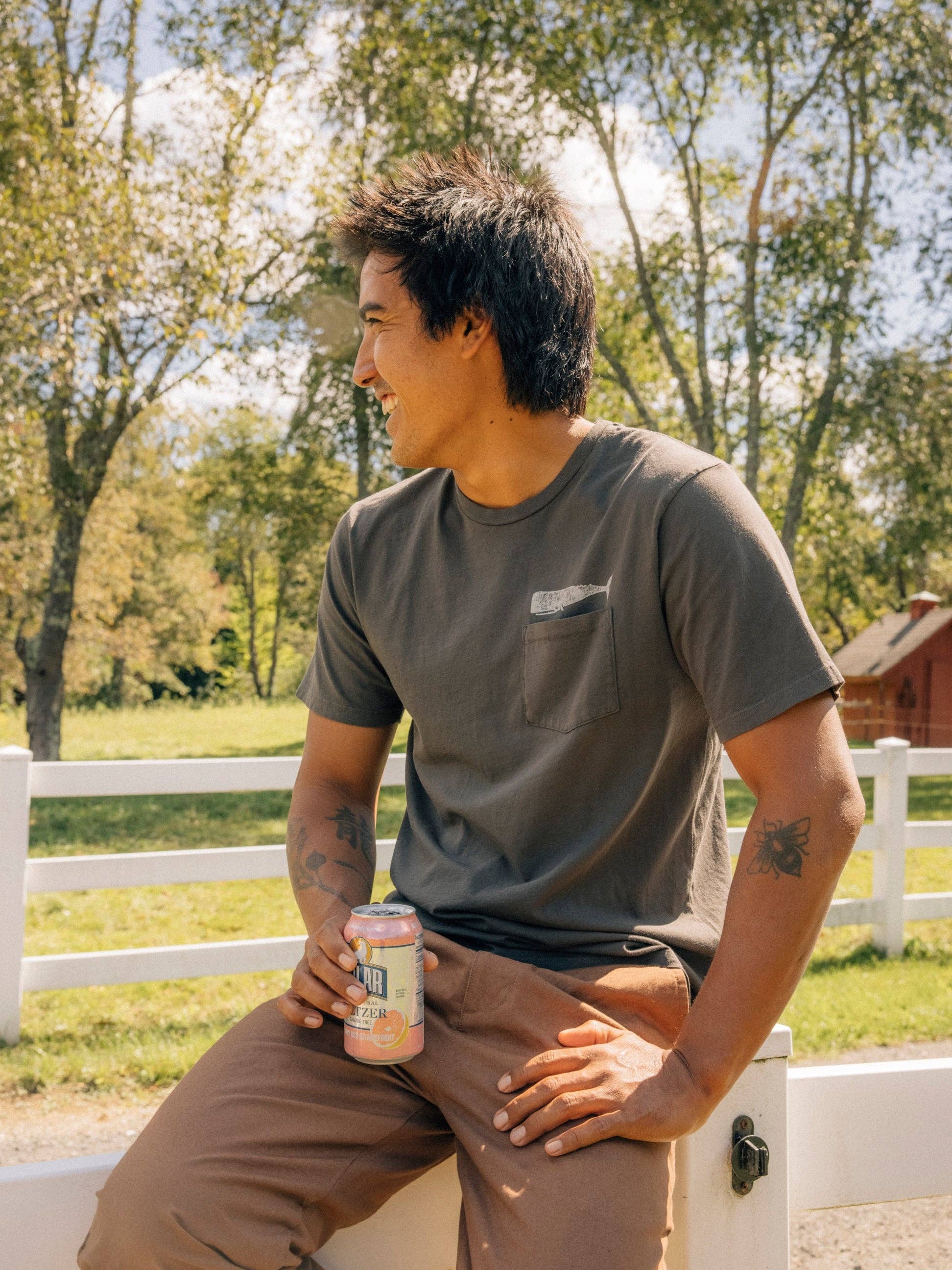 Olde Whale Tee: Faded Black
