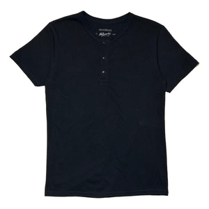 Organic Cotton Short Sleeve Henley Black - Henley