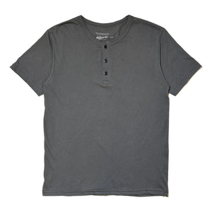 Organic Cotton Short Sleeve Henley Grey - Henley