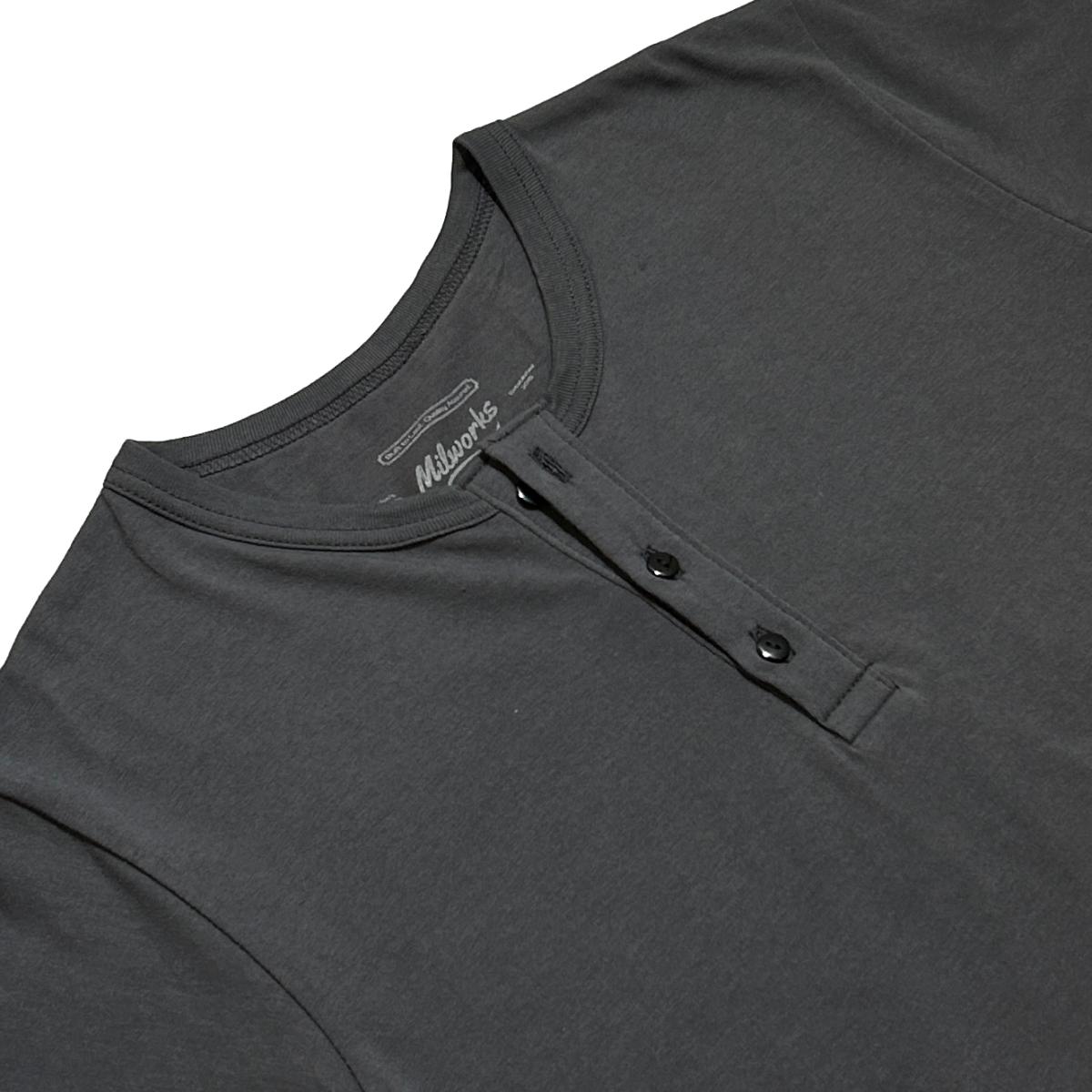 Organic Cotton Short Sleeve Henley Grey - Henley