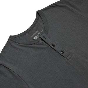 Organic Cotton Short Sleeve Henley Grey - Henley