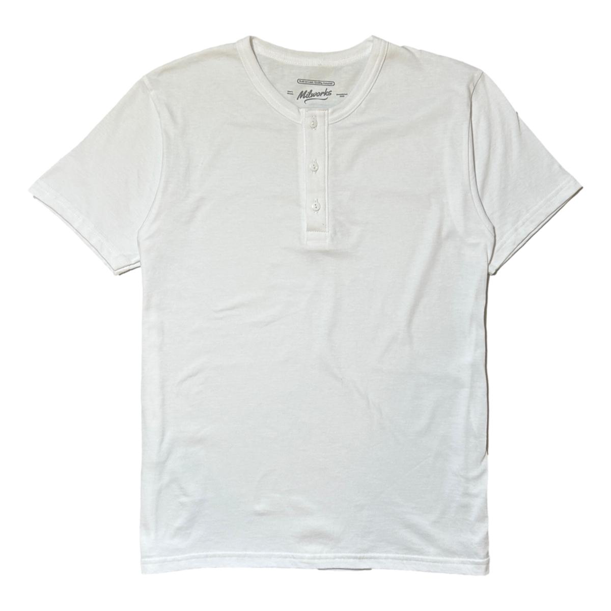 Organic Cotton Short Sleeve Henley White - Henley