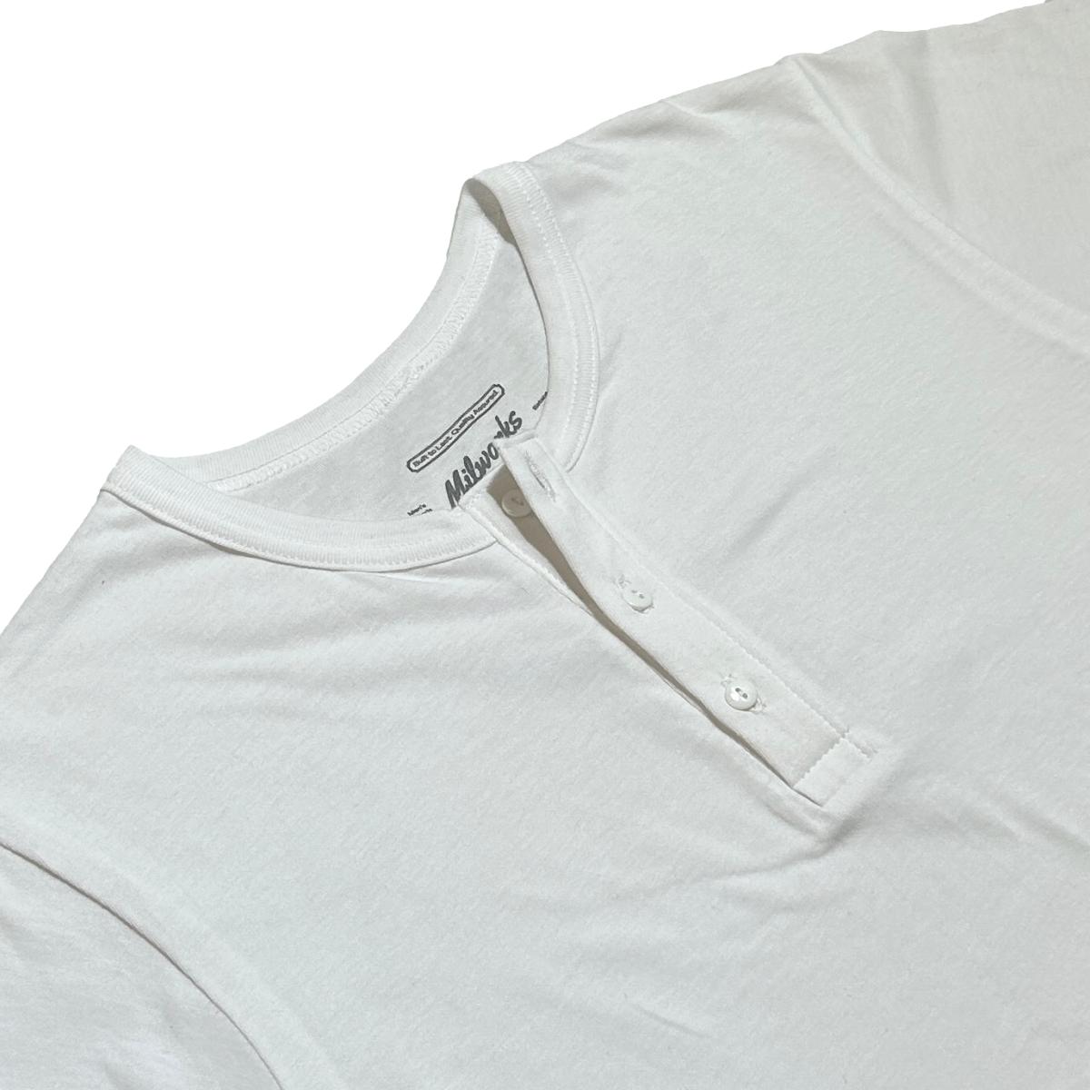 Organic Cotton Short Sleeve Henley White - Henley