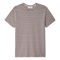 Organic Hemp Stripe Crew Tee Tea - T Shirt