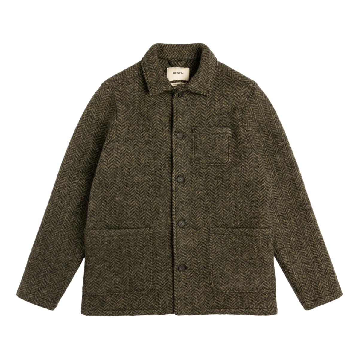 Ormiston Jacket Moss Herringbone Wool - Chore Coat