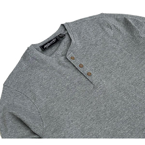 Ottoman Long Sleeve Henley Grey Marl - Henley