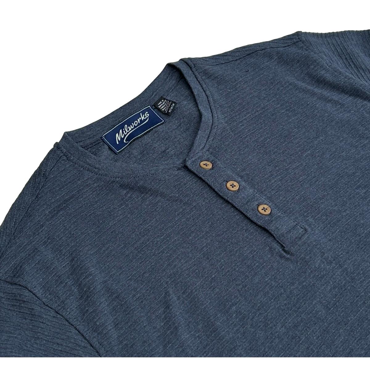 Ottoman Long Sleeve Henley Navy - Henley