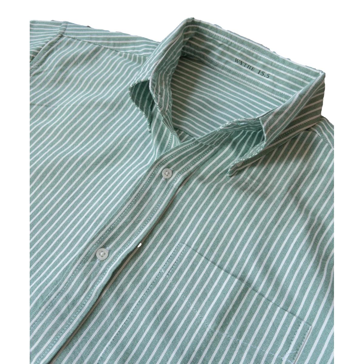 Oxford Cloth Button Down Classic Evergreen Stripe - Shirt