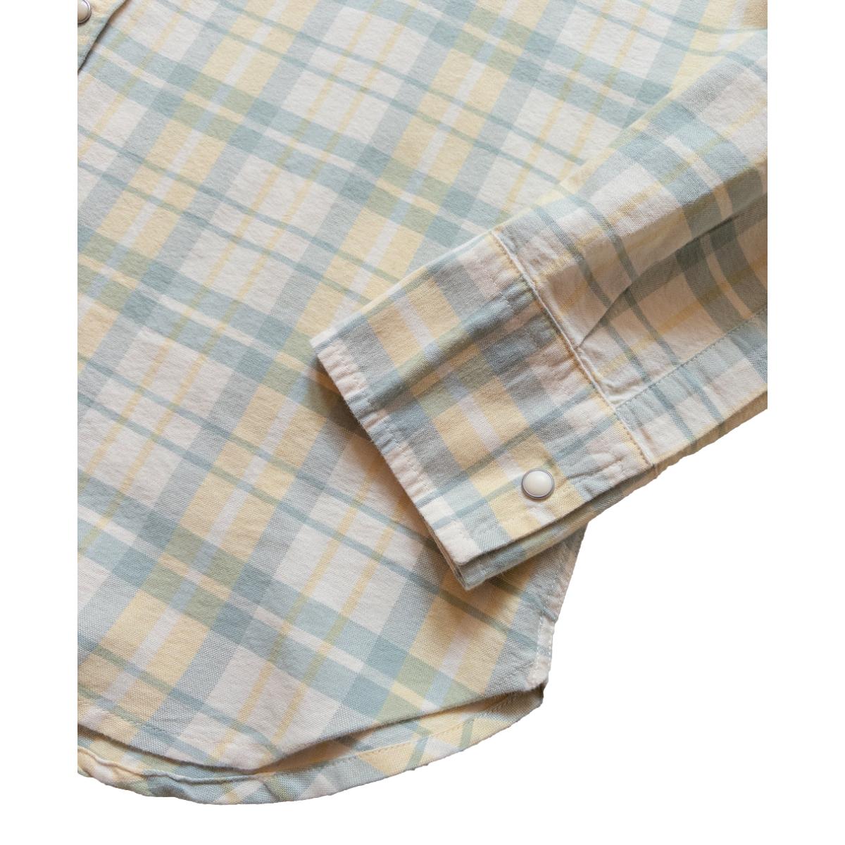 Oxford Cloth Pearlsnap Shirt Sage Sunflower Plaid - Shirt