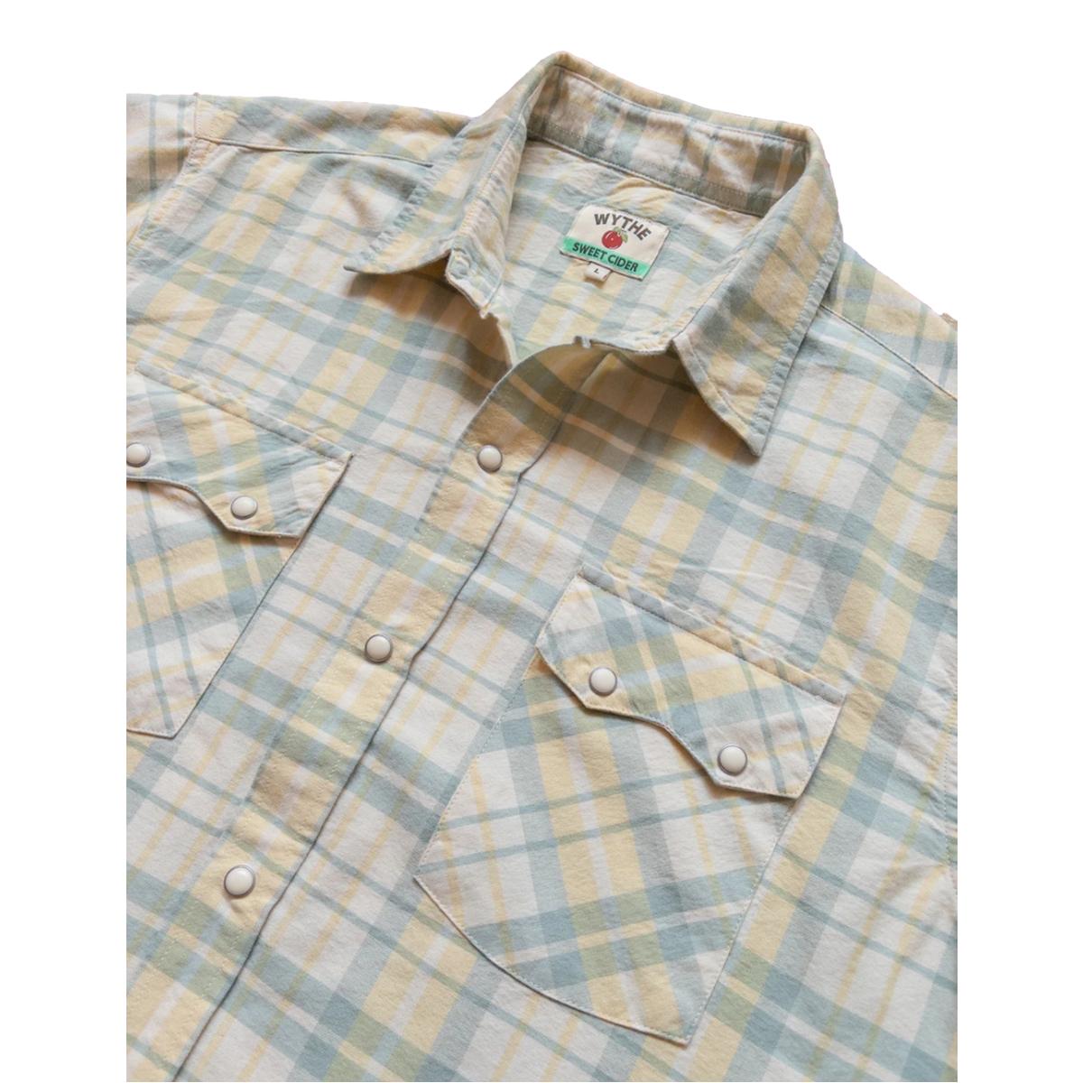 Oxford Cloth Pearlsnap Shirt Sage Sunflower Plaid - Shirt