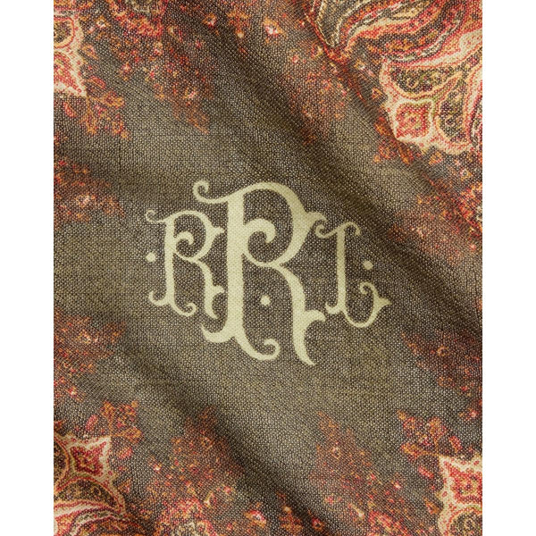 Paisley Wool Gauze Scarf Green Multi - MILWORKS