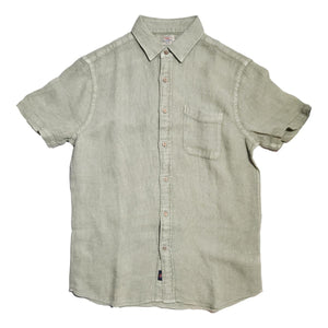Palma Linen Shirt Canyon Olive Basketweave - Shirts