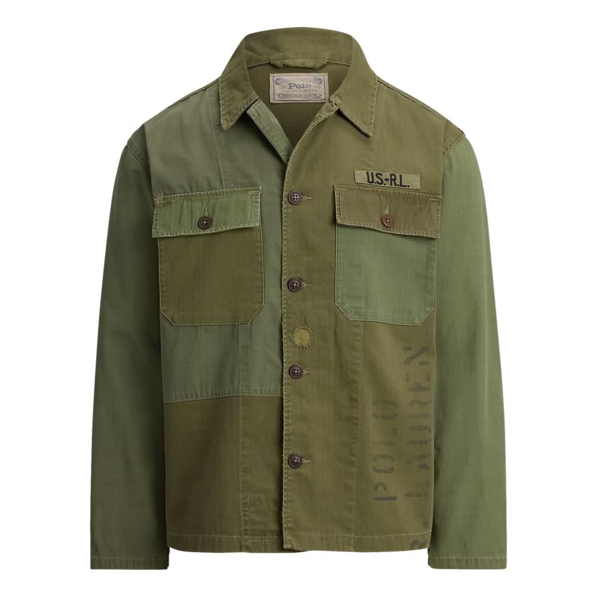 Patchwork Field Jacket Patched Olive - Overshirt